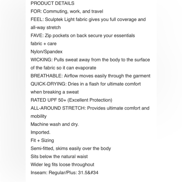 NWT Athleta Venice Wide Leg Pant Size Medium Petite - Picture 3 of 4